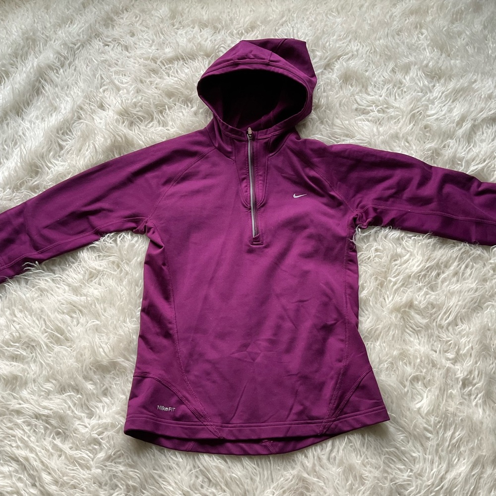 Nike Running Dri-Fit‎ Purple 1/2 Zip Hoodie Sweatshirt